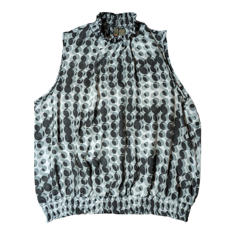 Serenade -Women's Blouse - Size 3XL - Black & Grey Circle Design